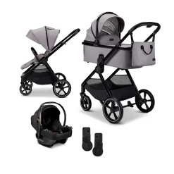 AURA 2 in 1 Kombi-Kinderwagen Stone mit Babyschale Cosmo 2.0