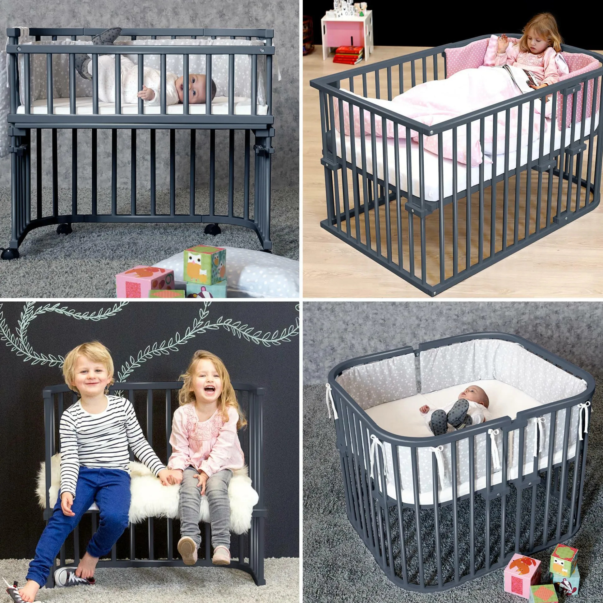 babybay Boxspring schiefergrau
