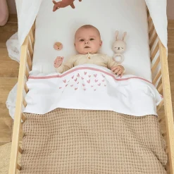 Babydecke Waffel Teddy Sand