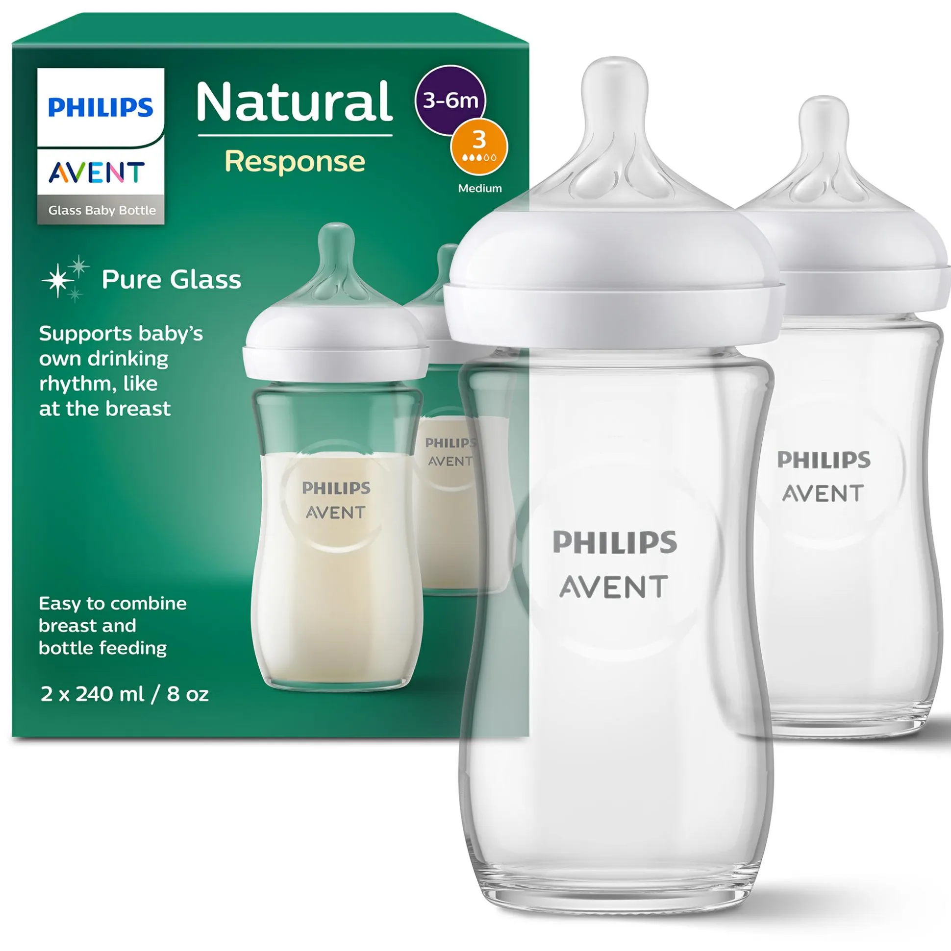 Babyflaschen Glas Natural Response Gr.3 260ml SCY933/02