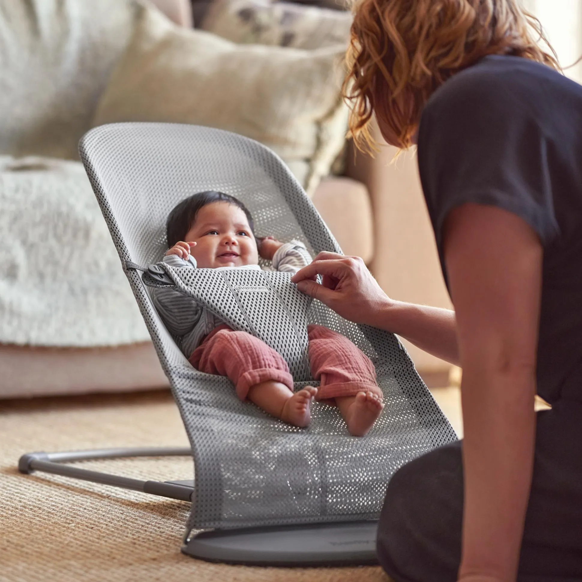 Babywippe Bliss Mesh Grey