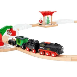 Batterie-Dampflok Weihnachts-Set