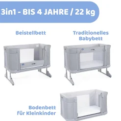 Beistellbett NEXT2ME Forever Ash Grey