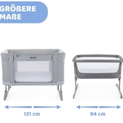 Beistellbett NEXT2ME Forever Ash Grey