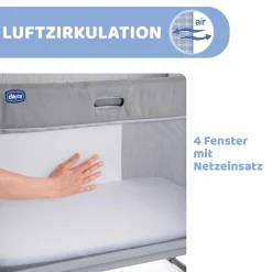 Beistellbett NEXT2ME Forever Ash Grey