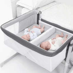 Beistellbett NEXT2ME Twins Magnet Grey