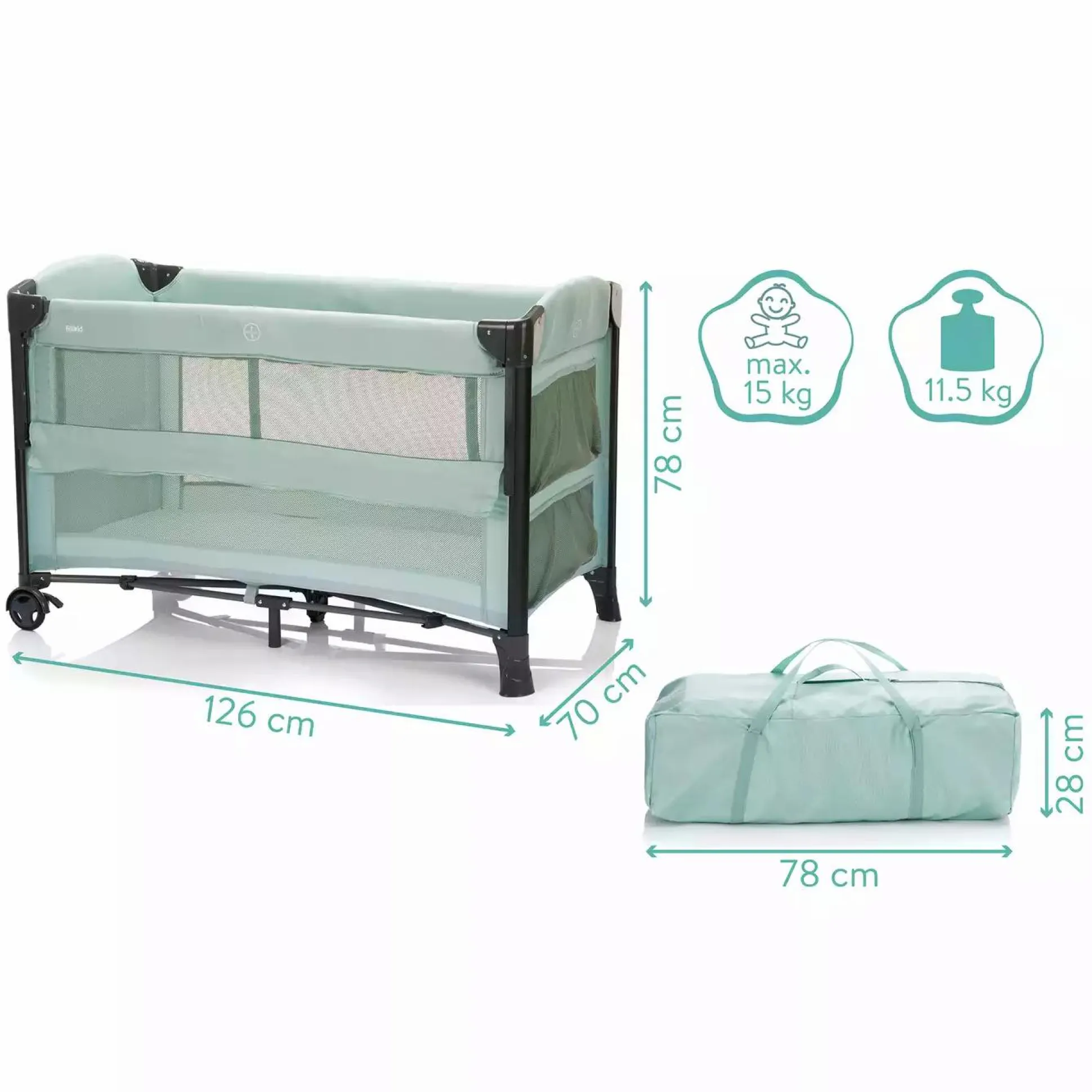 Beistellbett Zürich Mint