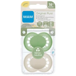 Beruhigungssauger Original matt plain Silikon ab 16 Monate 2 Stück grün/beige