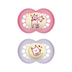 Beruhigungssauger Original Night Silikon 16+ Monate 2 Stück Reh/Eule
