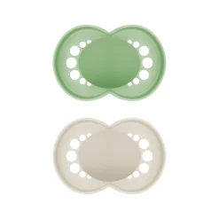 Beruhigungssauger Original matt plain Silikon 6-16 Monate grün/beige