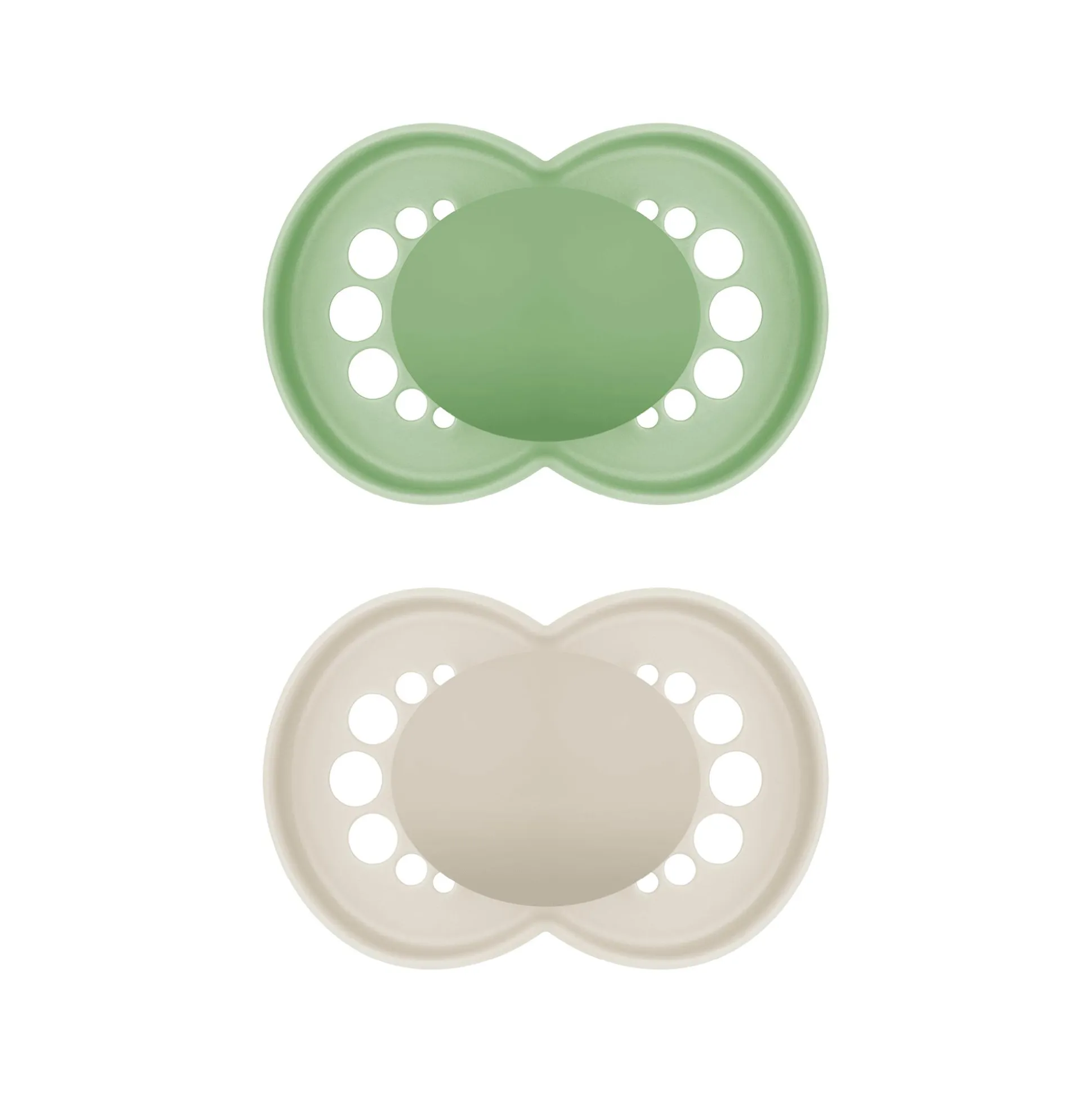 Beruhigungssauger Original matt plain Silikon 6-16 Monate grün/beige