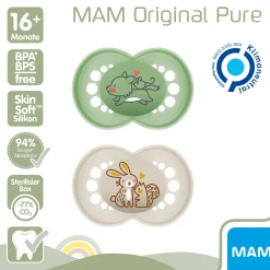 Beruhigungssauger Original matt Silikon ab 16 Monate Wolf/Hase