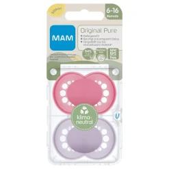 Beruhigungssauger Original matt plain Silikon 6-16 Monate pink/lila