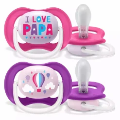 Beruhigungssauger Ultra Air 6-18 Monate Happy Girl - Papa Ballon SCF080/04