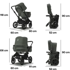 Donkey 5 Mono-Kinderwagen, erweiterbar, Forest Green