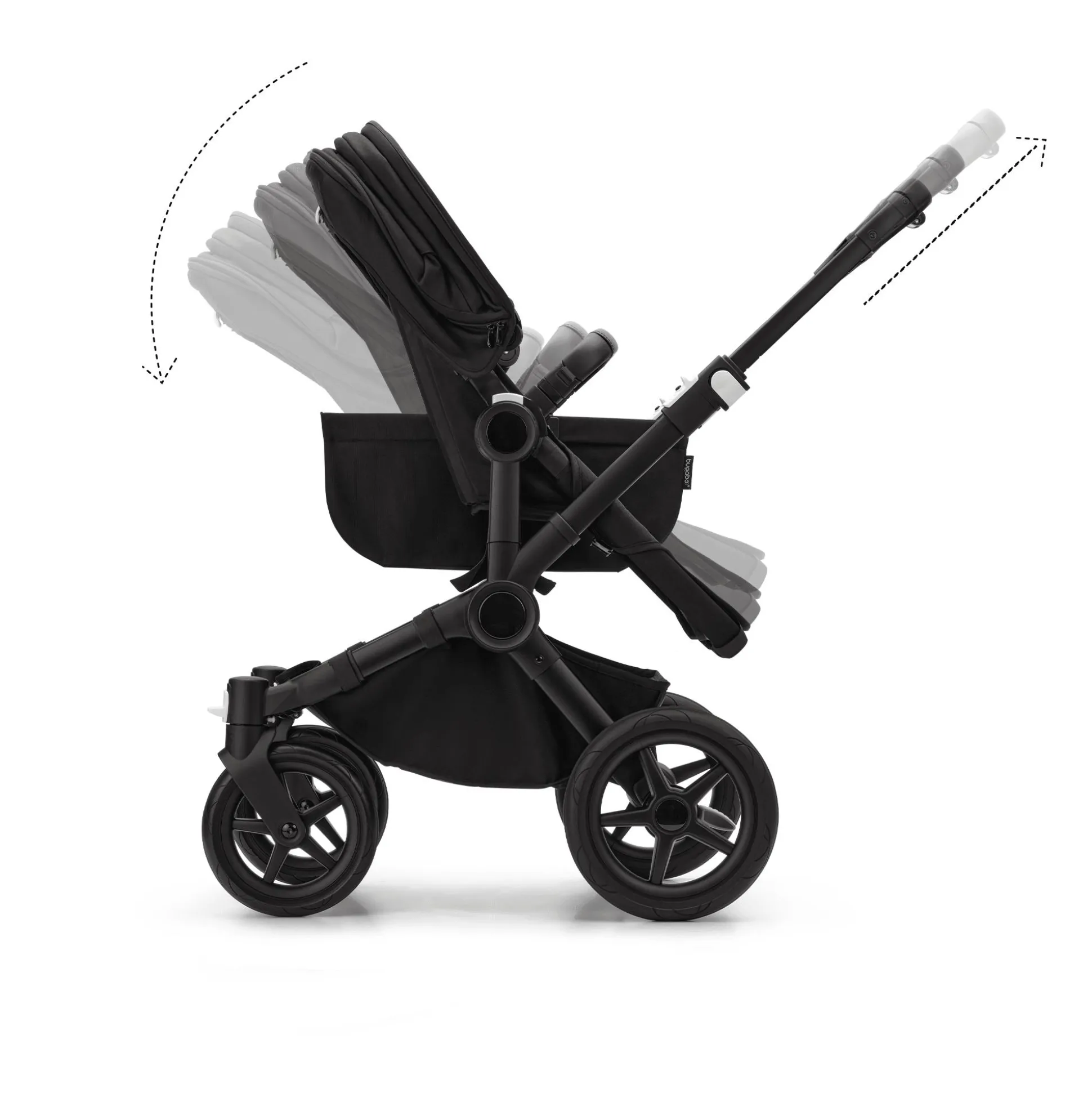 Donkey 5 Mono-Kinderwagen, erweiterbar, Midnight Black