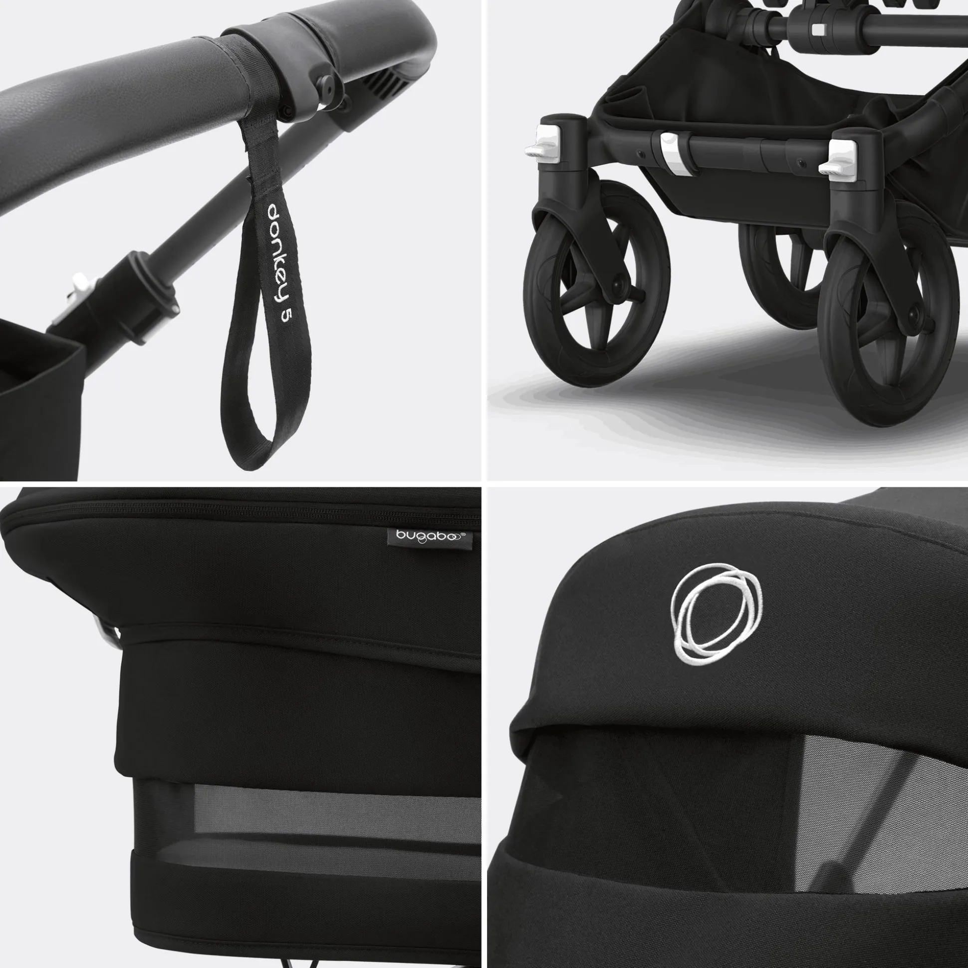 Donkey 5 Mono-Kinderwagen, erweiterbar, Midnight Black