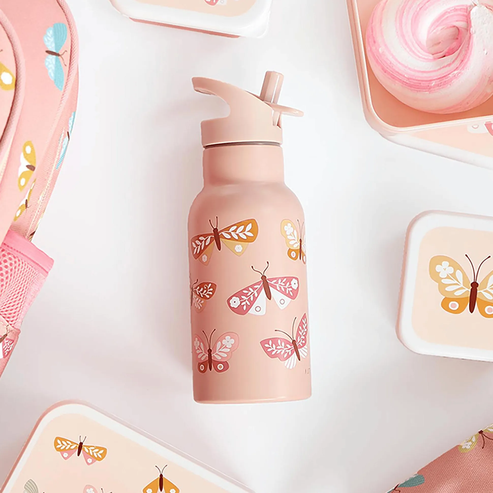 Edelstahl-Trinkflasche Schmetterlinge