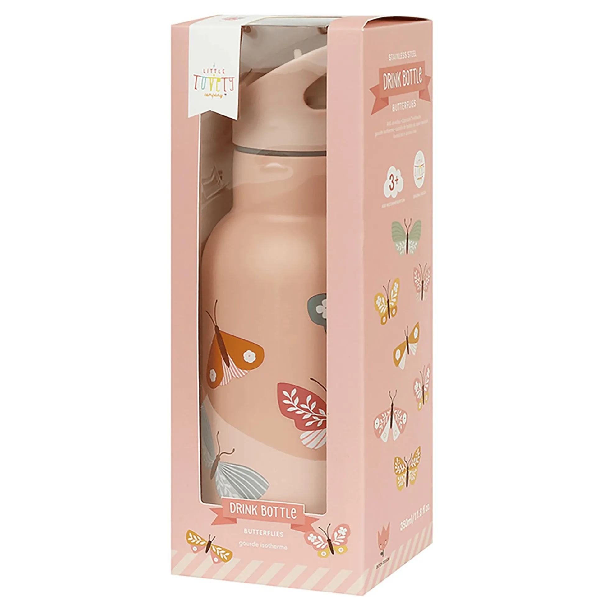 Edelstahl-Trinkflasche Schmetterlinge