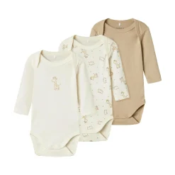 3er Pack Langarmbodys Giraffe