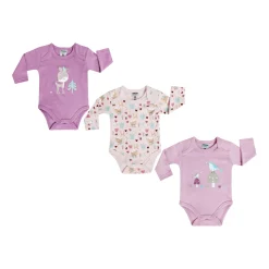 3er Pack Langarmbodys Reh