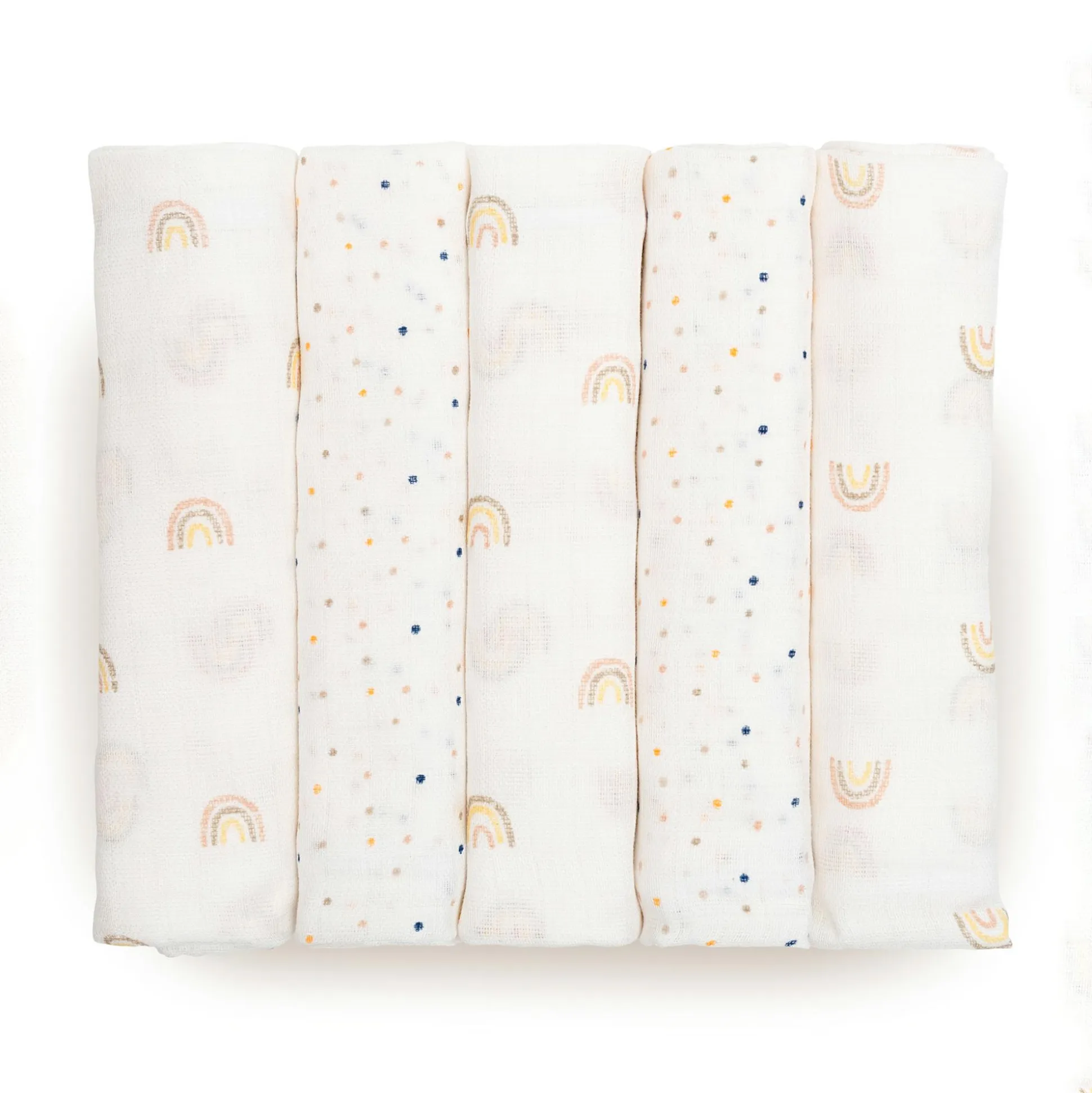 5er Set Mulltücher Regenbogen