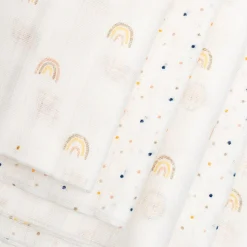 5er Set Mulltücher Regenbogen