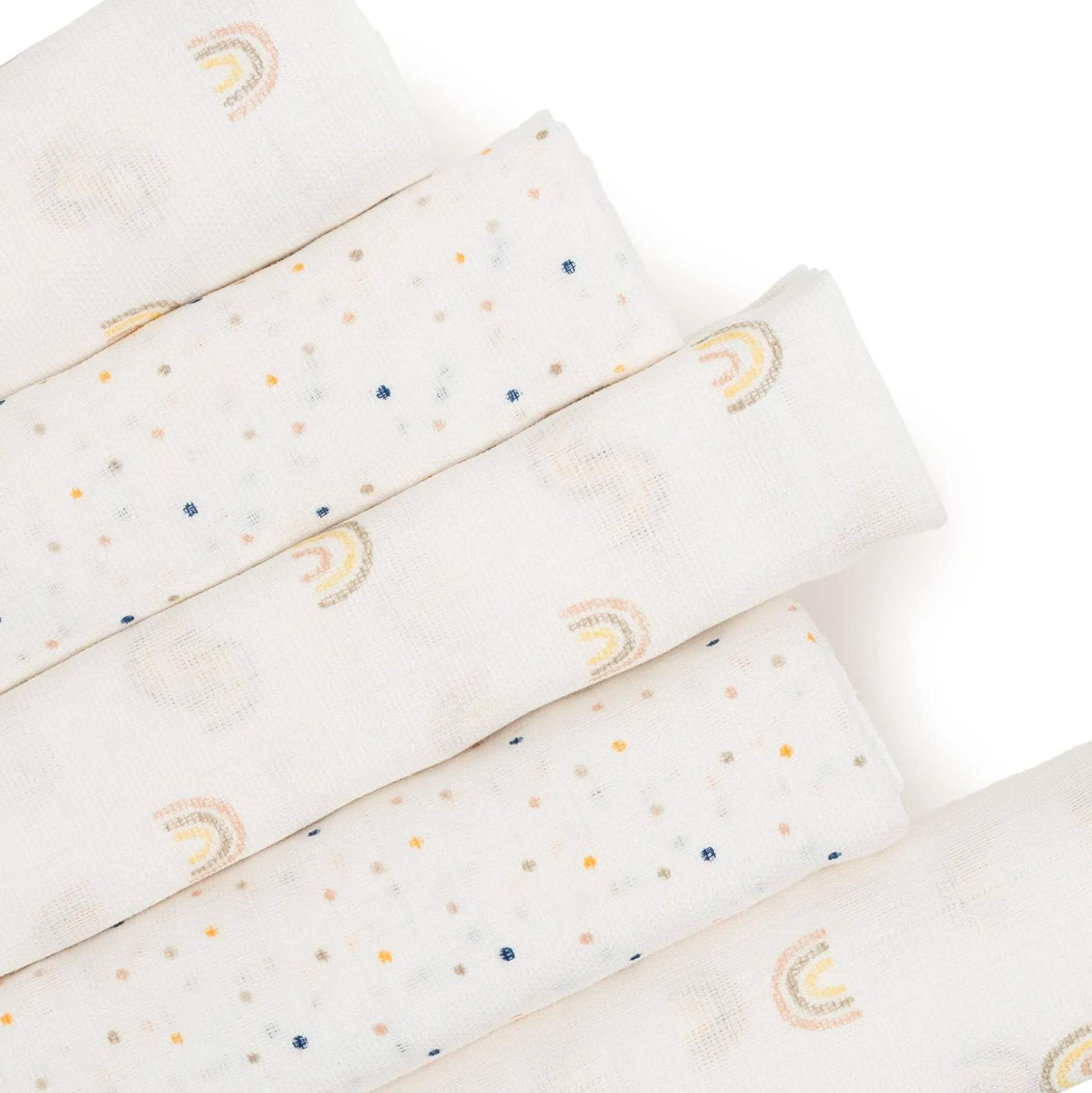 5er Set Mulltücher Regenbogen