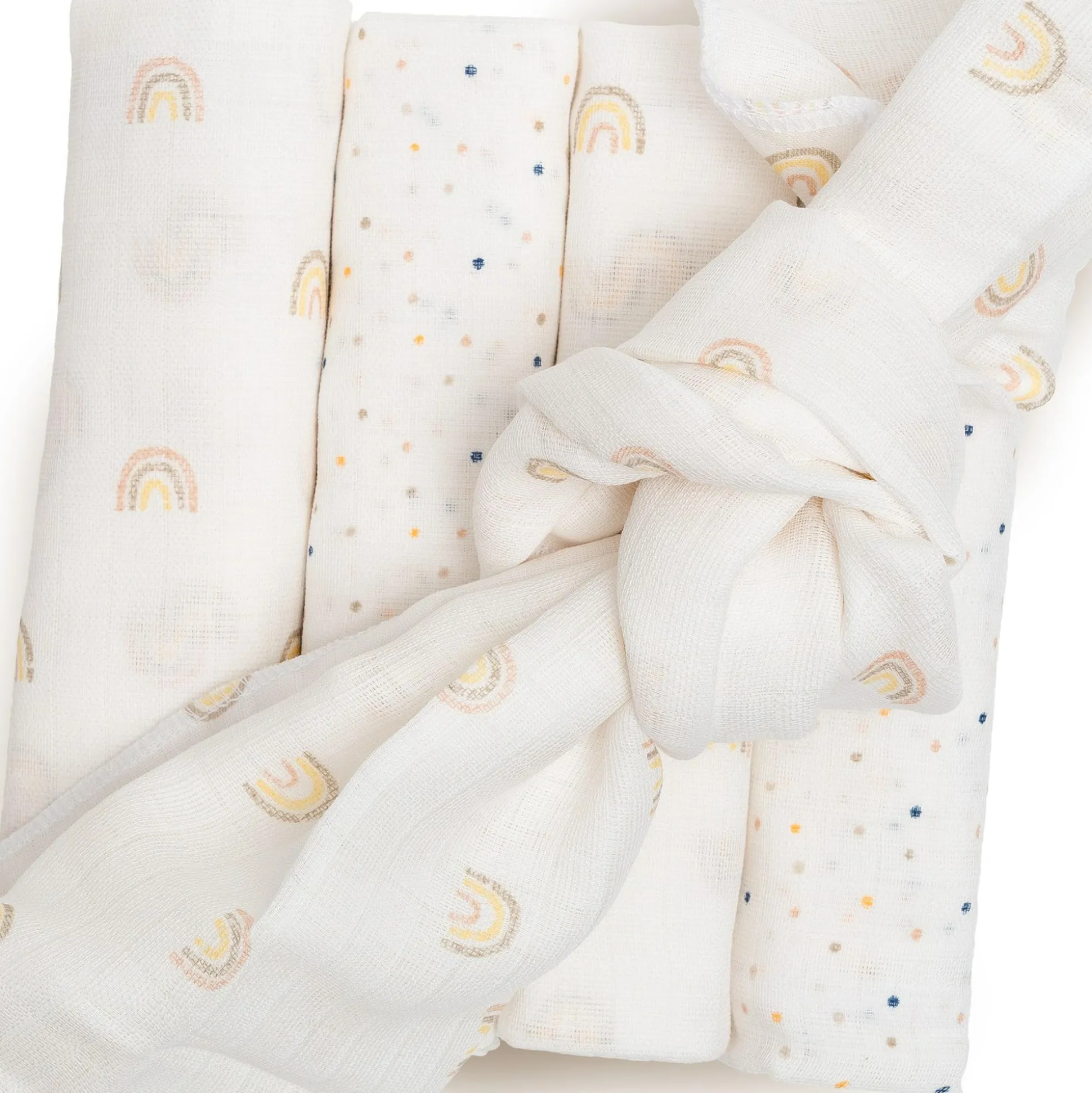 5er Set Mulltücher Regenbogen