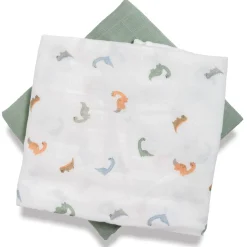 2er Set Pucktücher Dino 120 x 120 cm