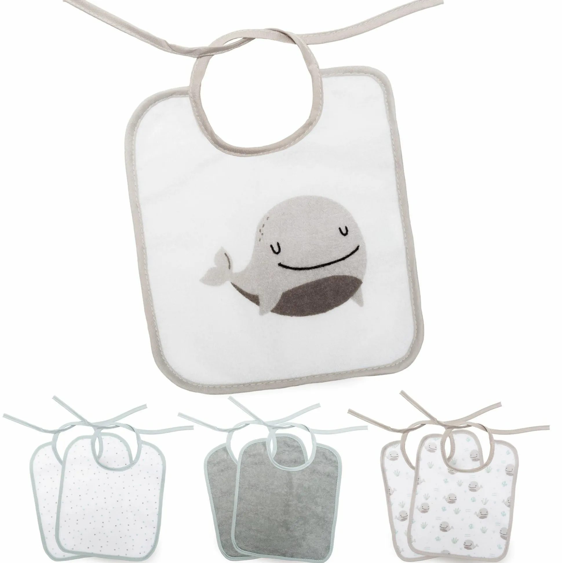 7er-Pack Bindelätzchen Wal