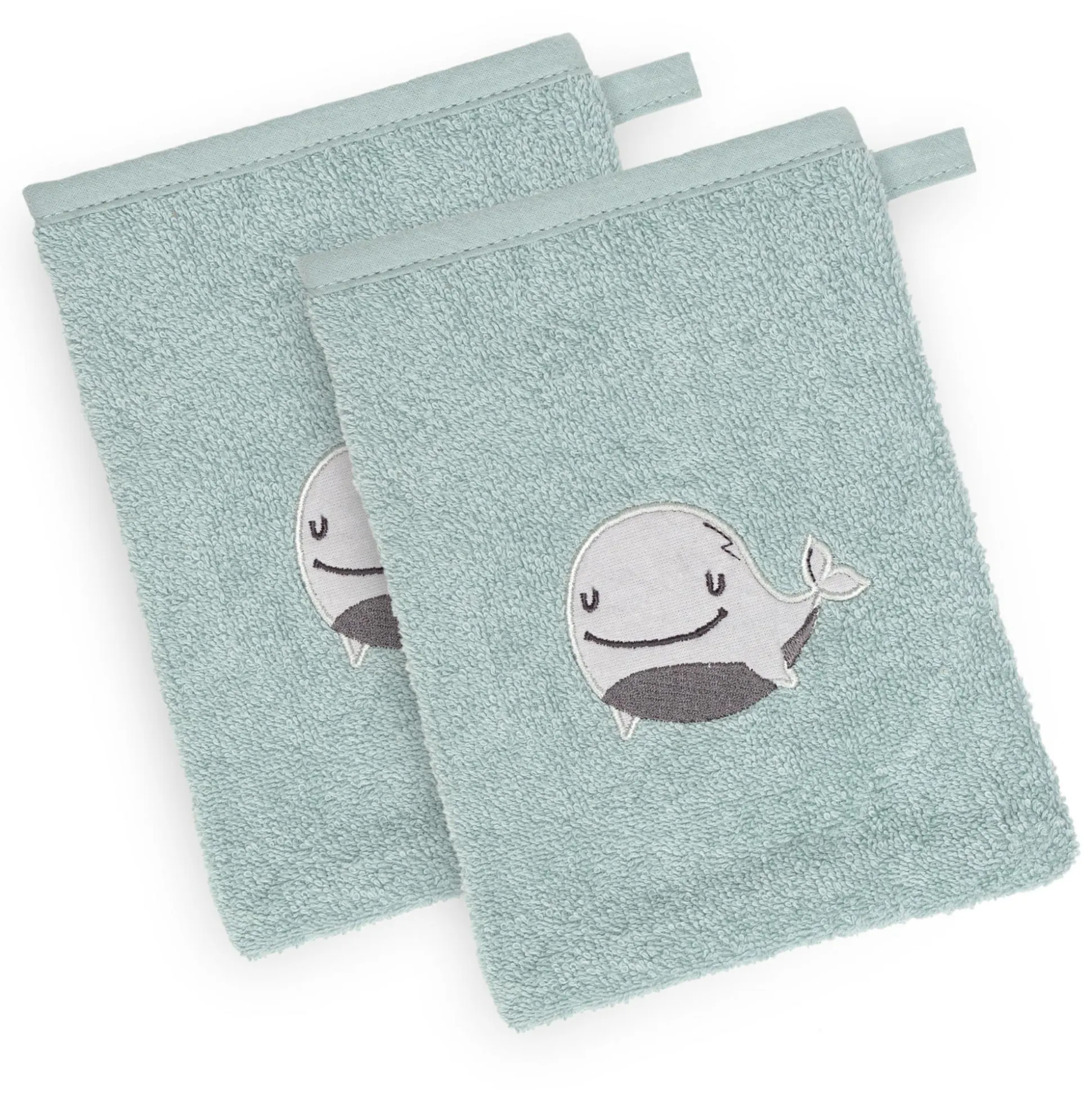 2er-Pack Waschhandschuhe Wal