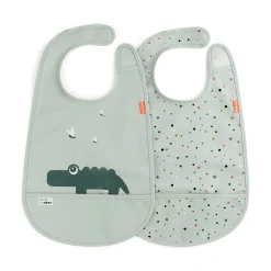 2er-Set Klettlätzchen Croco