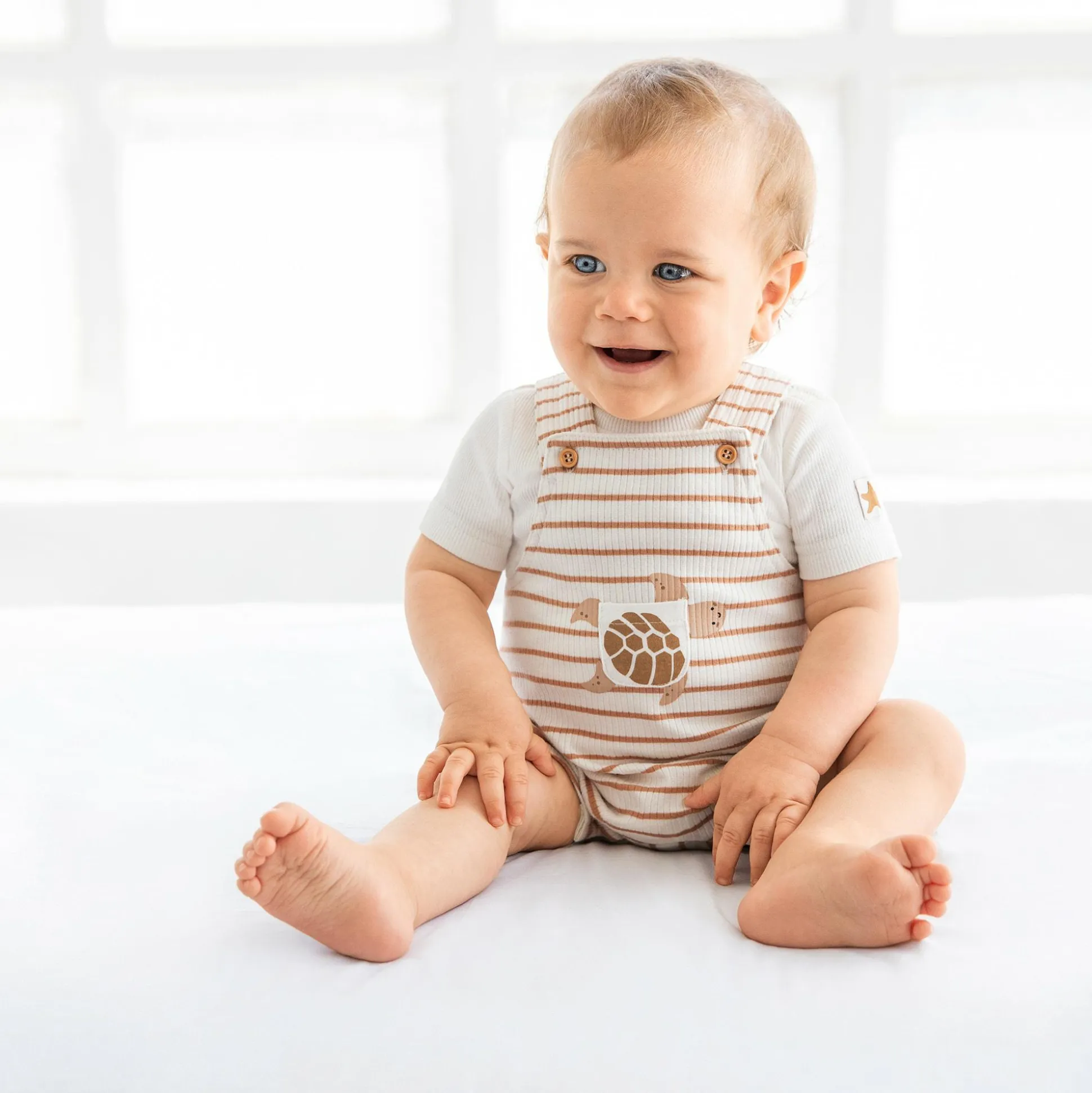 2er-Set Kurzarmbody und Latzhose Schildkröte