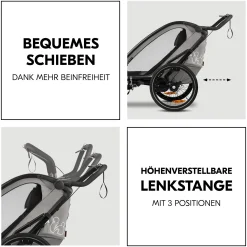 Fahrradanhänger Bike n Walk Duo Light Grey