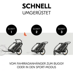 Fahrradanhänger Bike n Walk Duo Light Grey