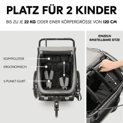 Fahrradanhänger Bike n Walk Duo Light Grey