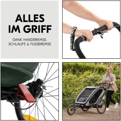 Fahrradanhänger Bike n Walk Duo Dark Green