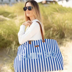 Family Bag Tragetasche Blau gestreift