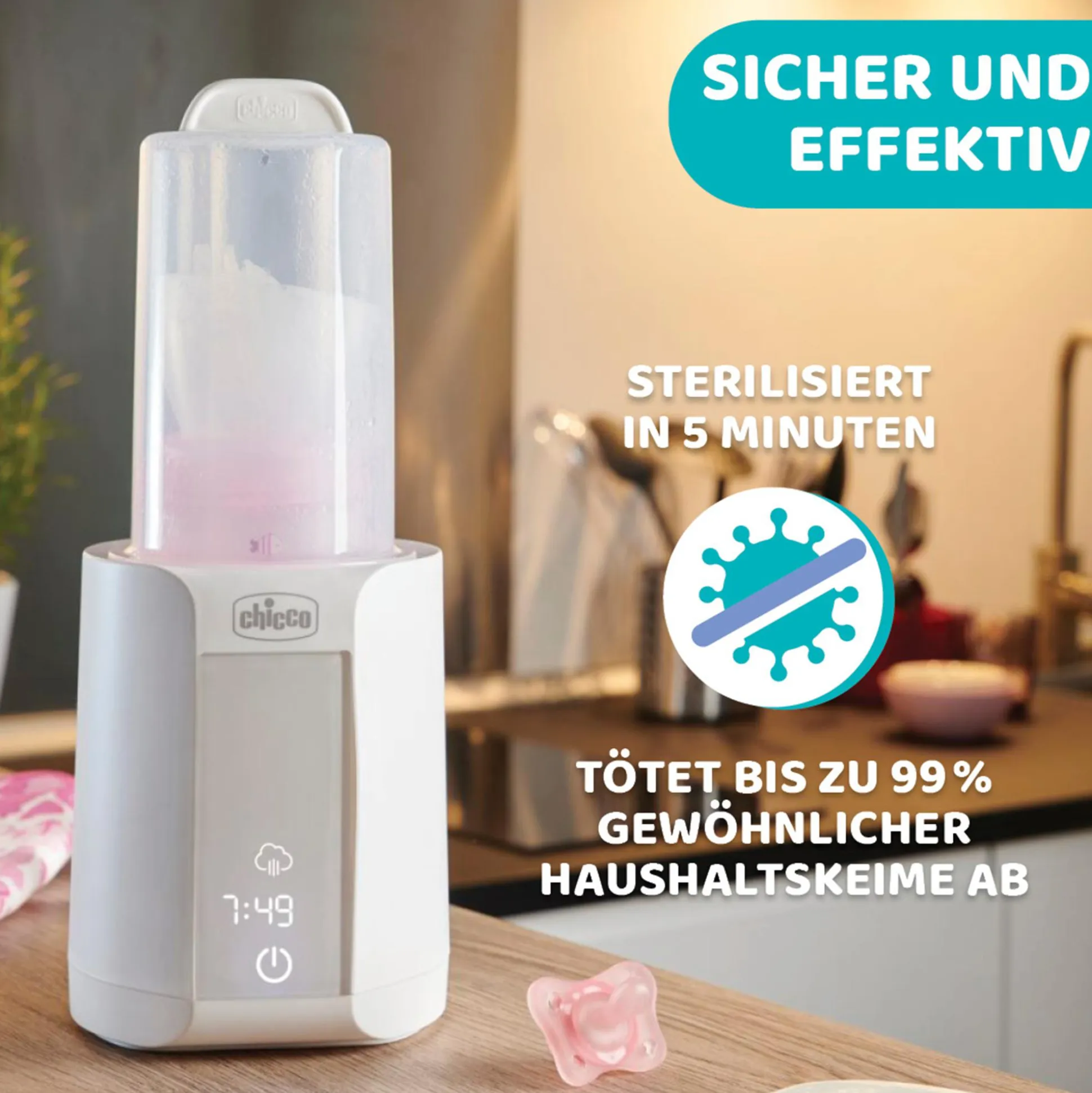 Flaschenwärmer mit Sterilisiergerät