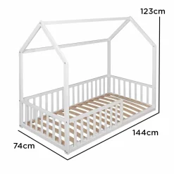 Hausbett Tipi Weiß 70 x 140 cm