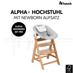 Hochstuhl mit Newborn Set Alpha Premium Nature Grey