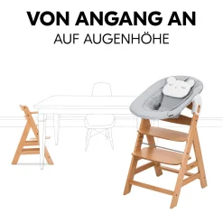 Hochstuhl mit Newborn Set Alpha Premium Nature Grey