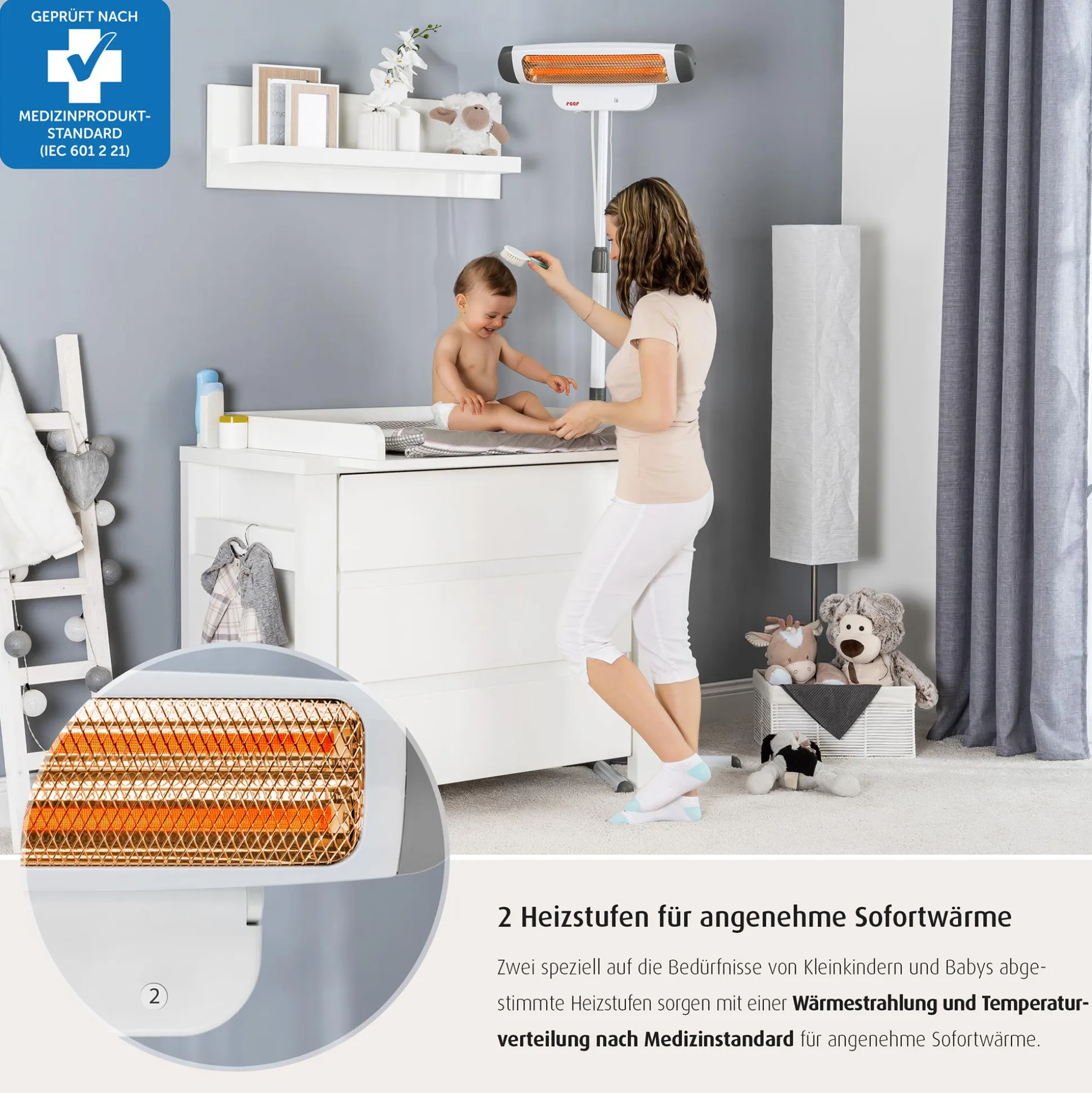 2in1 FeelWell Wickeltisch-Wärmestrahler