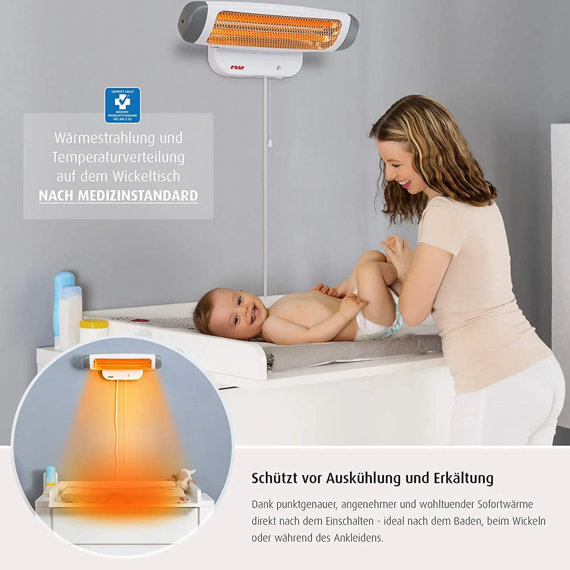 2in1 FeelWell Wickeltisch-Wärmestrahler