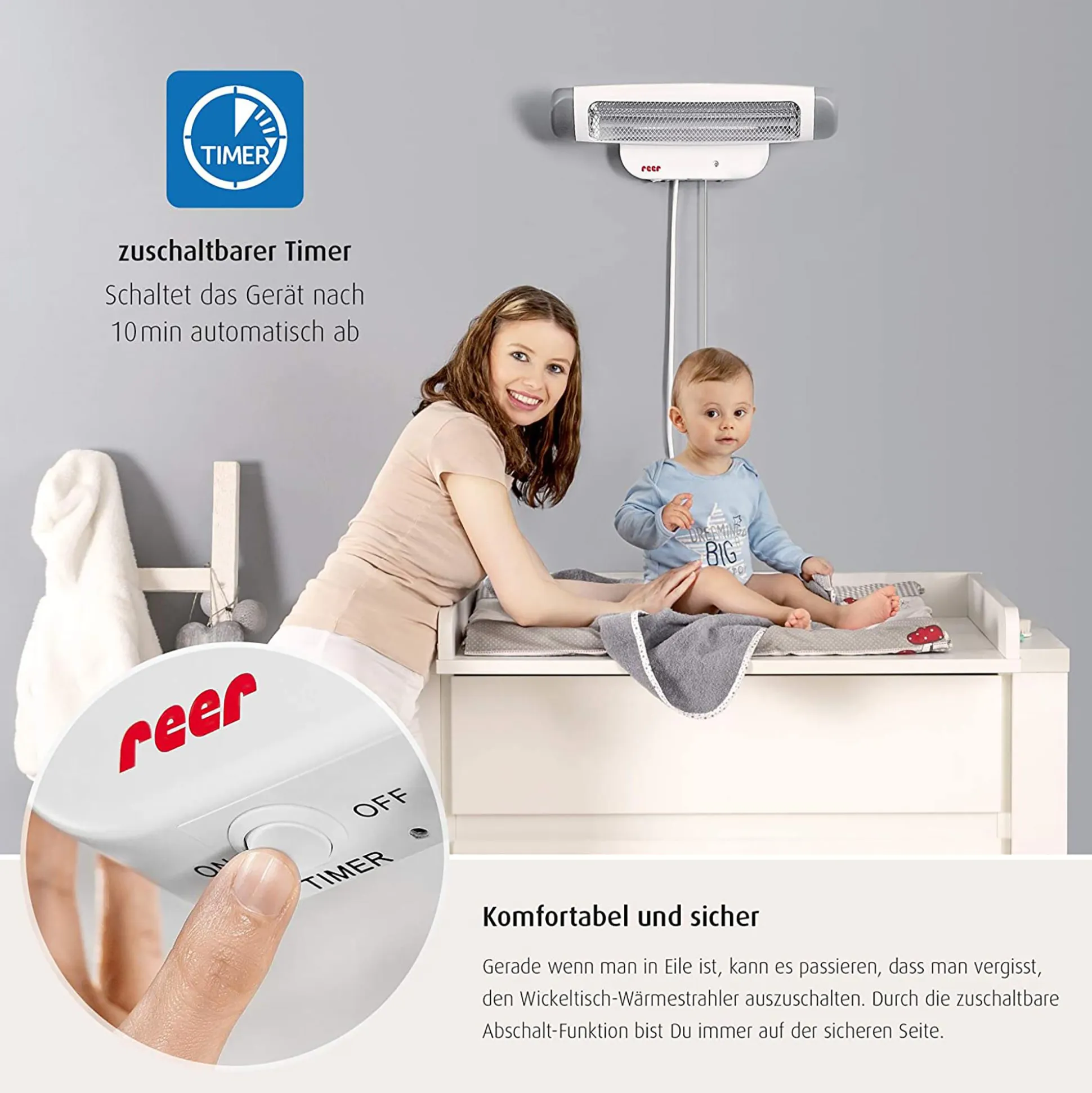 2in1 FeelWell Wickeltisch-Wärmestrahler