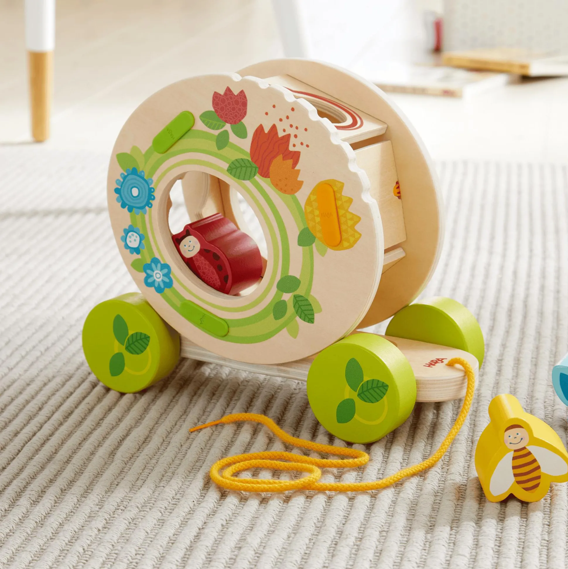 2-in-1 Ziehfigur und Sortierbox Blumenwiese