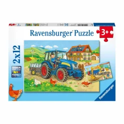 Kinderpuzzle Baustelle und Bauernhof