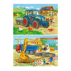 Kinderpuzzle Baustelle und Bauernhof