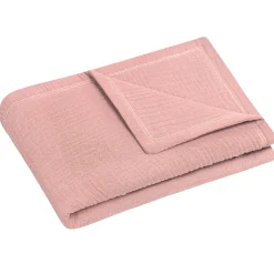 Kuscheldecke aus Baumwollmusselin Dusty Rose